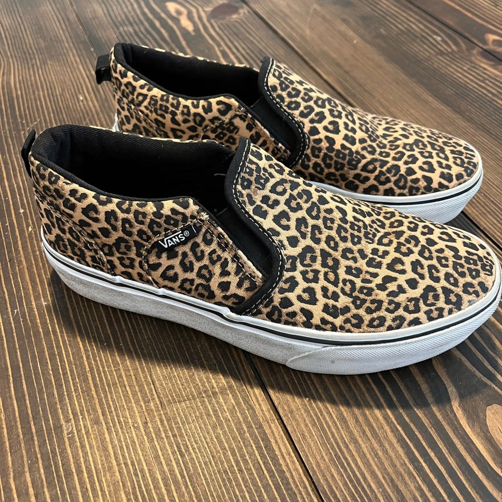 Vans Asher Shoes Women's 5.0 Cheetah Print Deluxe Slip On Low Top Sneakers